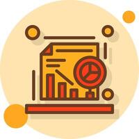 Data analysis Filled Shadow Circle Icon vector