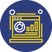 Metrics Dual Line Circle Icon vector