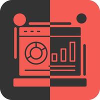 Metrics Red Inverse Icon vector