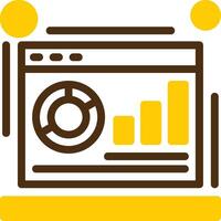 Metrics Yellow Lieanr Circle Icon vector