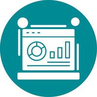 Metrics Glyph Circle Icon vector