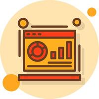 Metrics Filled Shadow Circle Icon vector