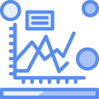 Line chart Line Filled Blue Icon vector