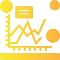 Line chart Solid Multi Gradient Icon vector