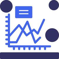 Line chart Solid Two Color Icon vector