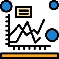 Line Filled chart Line Filled Icon vector