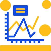 Line chart Flat Two Color Icon vector