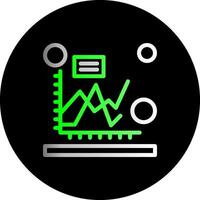 línea gráfico doble degradado circulo icono vector