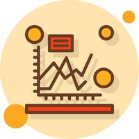 Line chart Filled Shadow Circle Icon vector