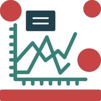 Line chart Glyph Two Color Icon vector