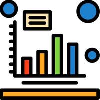 Bar chart Line Filled Icon vector