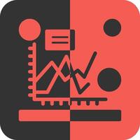 Line chart Red Inverse Icon vector