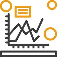 Line chart Line Two Color Icon vector