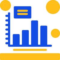 Bar chart Flat Two Color Icon vector