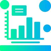 Bar chart Solid Multi Gradient Icon vector