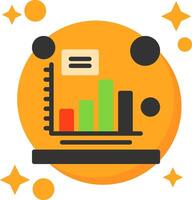 Bar chart Tailed Color Icon vector