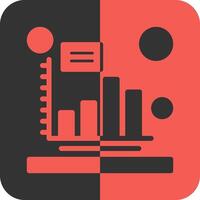 Bar chart Red Inverse Icon vector