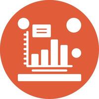 Bar chart Glyph Circle Icon vector