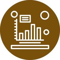 Bar chart Outline Circle Icon vector