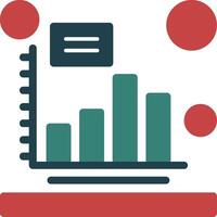 Bar chart Glyph Two Color Icon vector