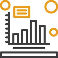 Bar chart Line Two Color Icon vector