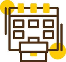 Calendar Yellow Lieanr Circle Icon vector