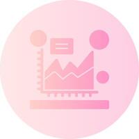 Area chart Gradient Circle Icon vector