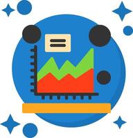 Area chart Tailed Color Icon vector