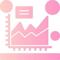 Area chart Solid Multi Gradient Icon vector