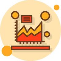 Area chart Filled Shadow Circle Icon vector