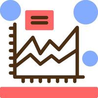 Area chart Color Filled Icon vector