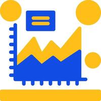 Area chart Flat Two Color Icon vector