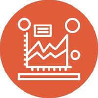 Area chart Outline Circle Icon vector