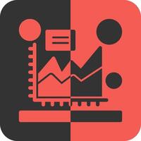 Area chart Red Inverse Icon vector