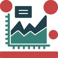 Area chart Glyph Two Color Icon vector