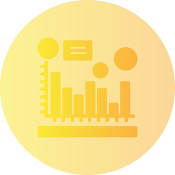 histograma degradado circulo icono vector