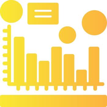 histograma sólido multi degradado icono vector