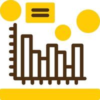 Histogram Yellow Lieanr Circle Icon vector