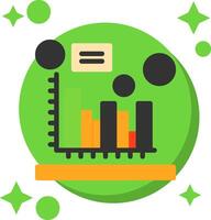 Histogram Tailed Color Icon vector