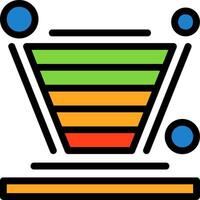 Funnel chart Line Filled Icon vector