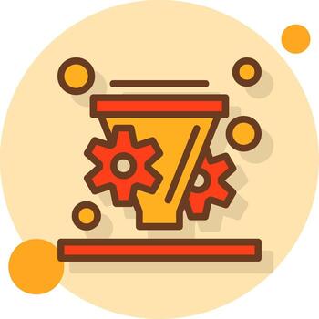 Conversion rate optimization Filled Shadow Circle Icon vector