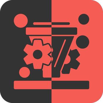 Conversion rate optimization Red Inverse Icon vector