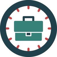 Time Glyph Two Color Icon vector