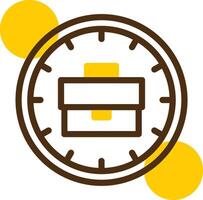 Time Yellow Lieanr Circle Icon vector