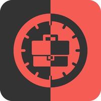 Time Red Inverse Icon vector