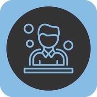 Users Linear Round Icon vector
