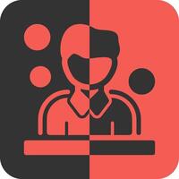 Users Red Inverse Icon vector
