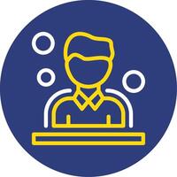 Users Dual Line Circle Icon vector