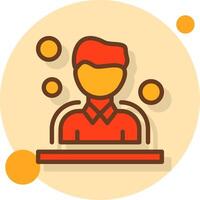 Users Filled Shadow Circle Icon vector