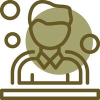 Users Linear Circle Icon vector
